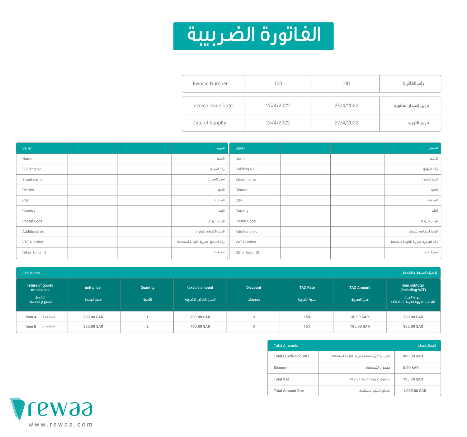 الفاتورة الضريبية والفاتورة المبسطة